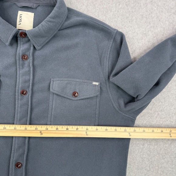 Vuori Shirt Jacket Mens Large Gray Aspen Fleece Warm Button Up Shacket V237 - Picture 12 of 14